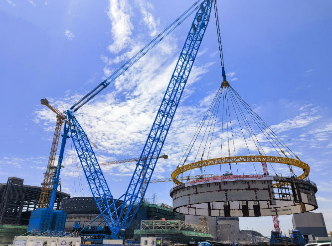 中核机械工程首次成功实现CAP1000系列屏蔽厂房整圈吊装