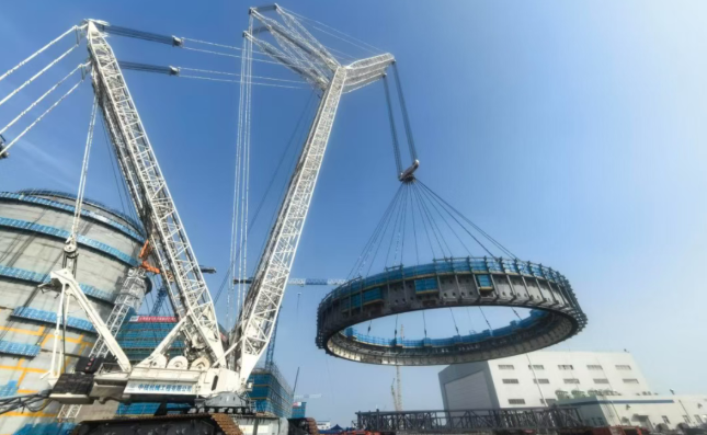 中核机械工程完成海阳核电4号机组SC结构15层整圈吊装