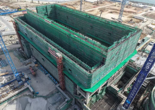 陆丰核电1号机组常规岛汽轮机厂房框架结构顺利封顶